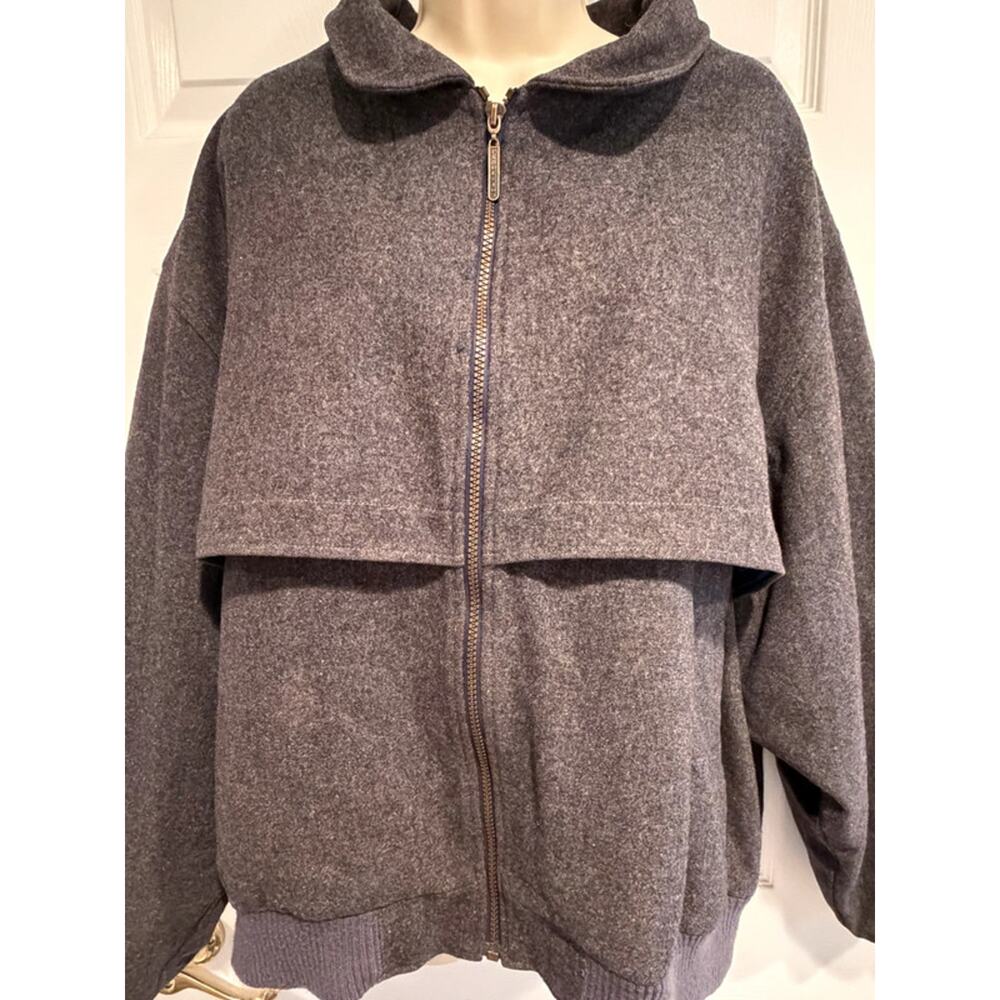 Pendleton Wool Bomber Jacket XL Gray Thinsulate Full Zip Wool Coat Gorpcore Warm